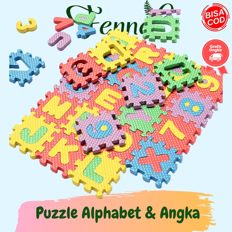 Mainan Puzzle Foam Aplhabet &amp; Angka 36 Pcs