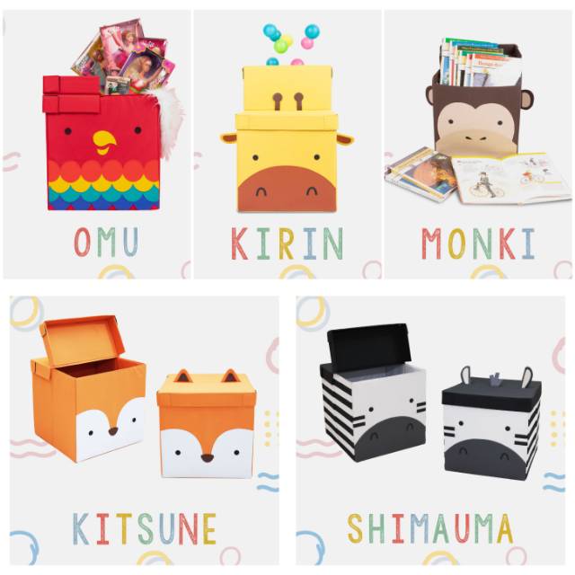 KUBO STORAGE TOY BOX-  Kotak Penyimpanan Mainan Anak - 35x35x35 cm