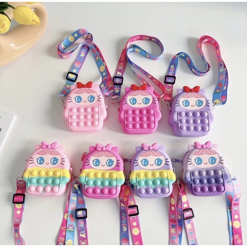 ♥DPS829♥T.21 Tas Pop It Selempang Bag Lucu Unik Anak Viral Unicorn