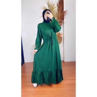 Rx Fashion ALIFA MAXI DRESS / REIN DRESS Bahan Twiscone Fit XL-HIJAUBOTOL