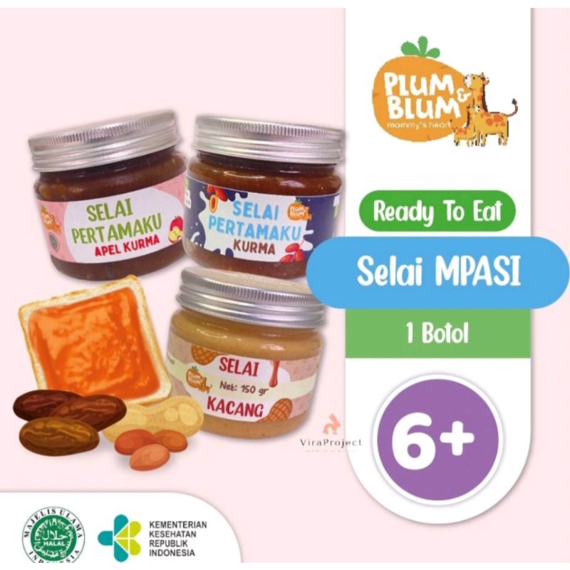 Plum Blum Selai Pertamaku MPASI Kurma Kurma Apel Peanut Butter