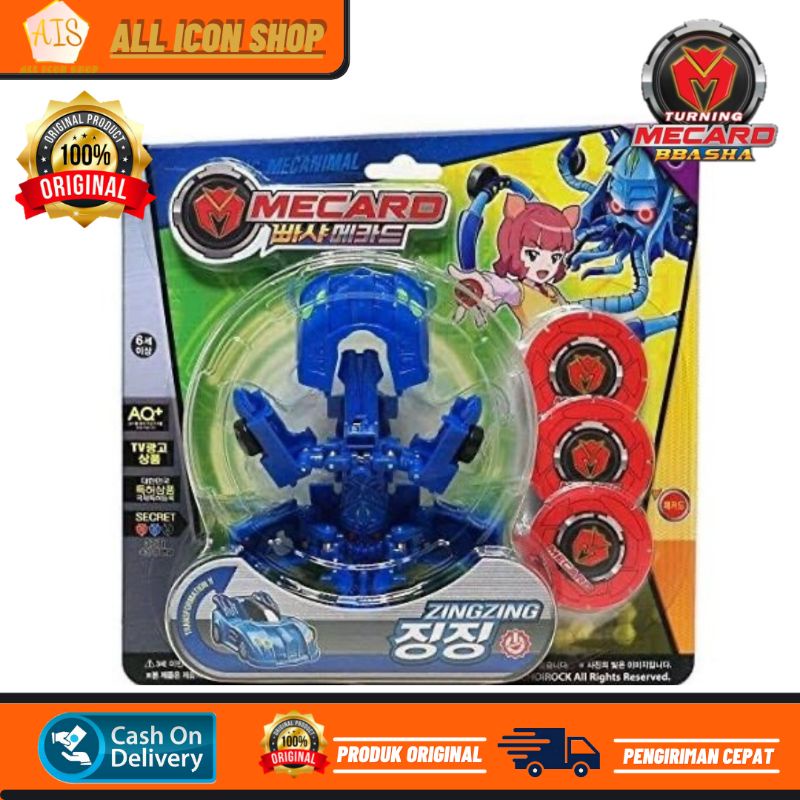 TURNING MECARD BBASHA BASIC MECANIMAL ZINGZING ORIGINAL - Mainan anak transform robot