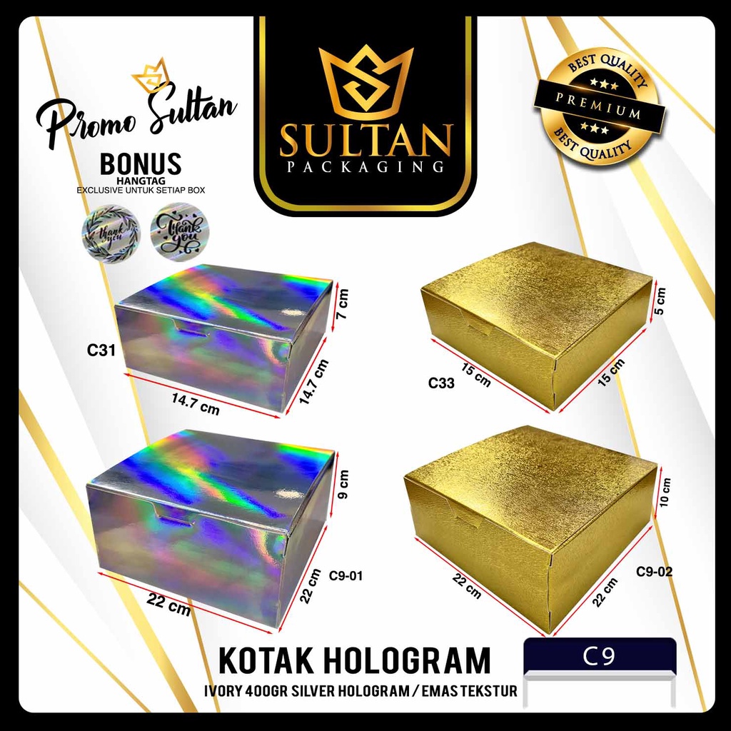 

Kotak Kado Hologram - Gift Box Hadiah Hologam Emas - Kotak Hadiah Mewah Motif Hologram Emas - C9