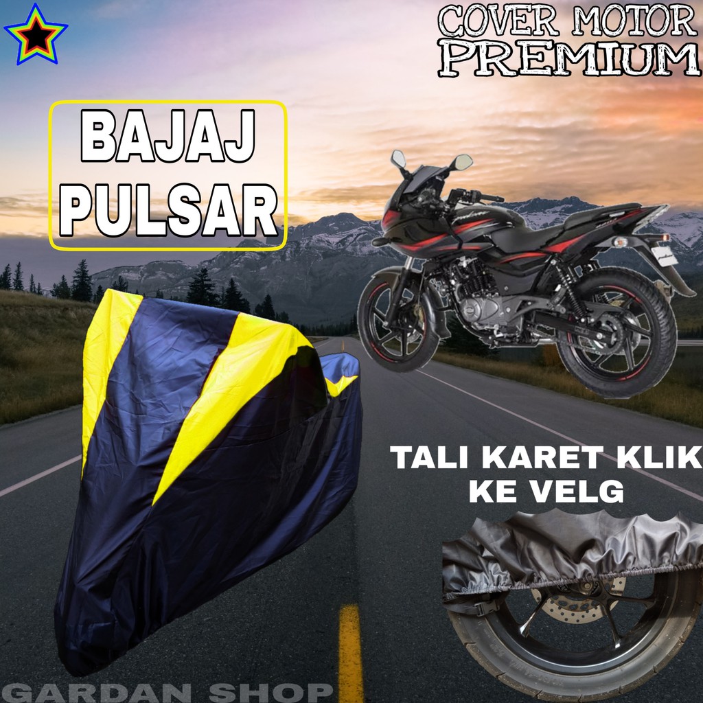 Sarung Motor BAJAJ PULSAR Hitam Kuning Body Cover Penutup Pelindung Motor Bajaj Pulsar PREMIUM