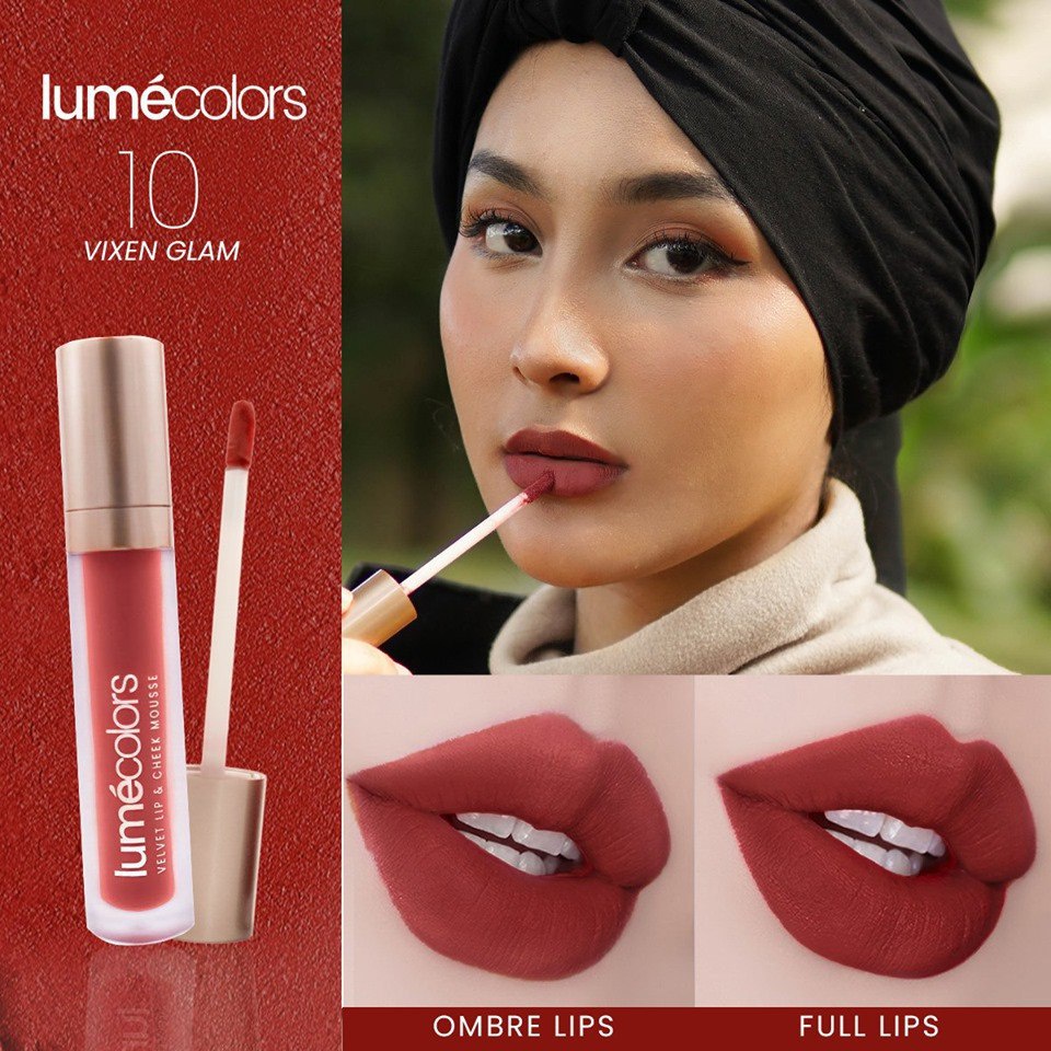 (Free Emas) Lumecolors Lipmousse 3in1 Velvet Lip Cheek Mousse Eyeshadow - Vixen Glam