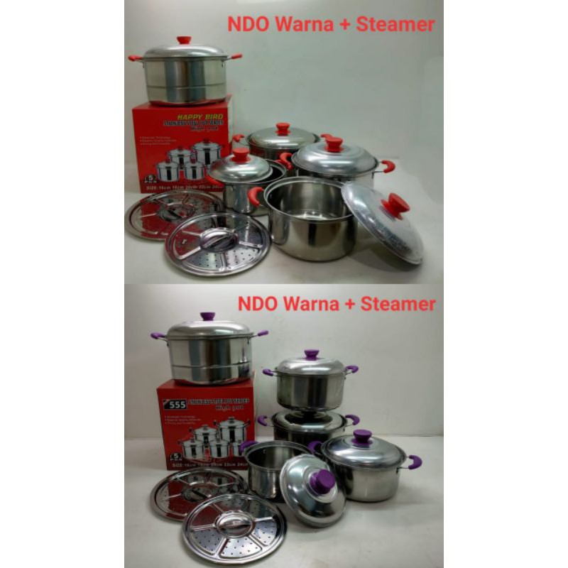 PANCI STEAMER NDO HIGH POT 5 PCS /2 STEAMER