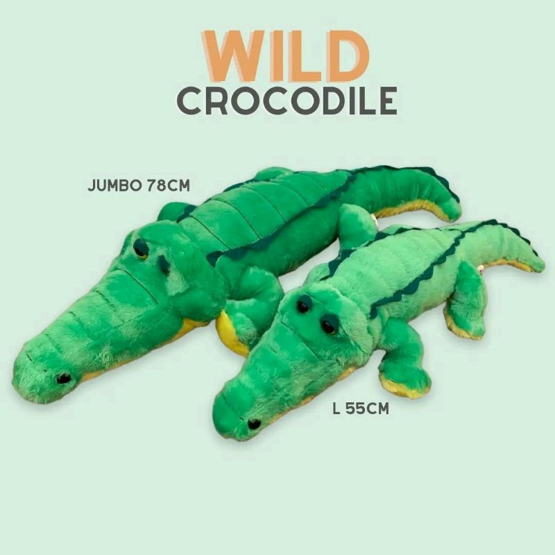 BONEKA BUAYA WILD CROCODILE HIJAU / COKLAT