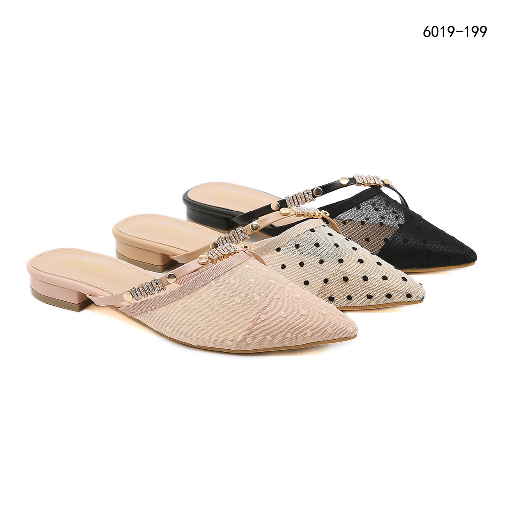 DR Polka Dot Slingback Flat #6019-199