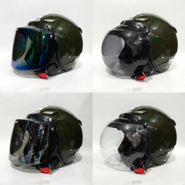 Helm Bogo Momo Kaca Army Gloss