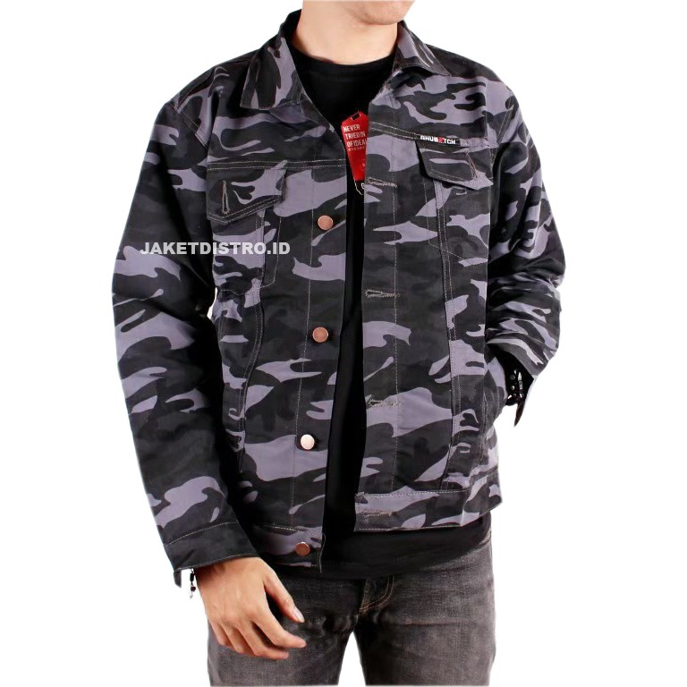 [ COD ] SEMI PARKA PRIA / JAKET SEMI PARKA TRUCKER CAMO LORENG ARMY