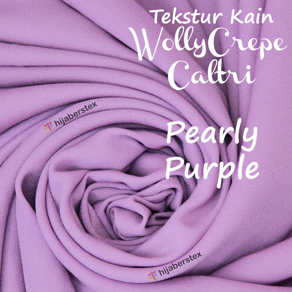 Hijaberstex 1 2 Meter Kain Wollycrepe Caltri Pearly Purple Shopee Indonesia