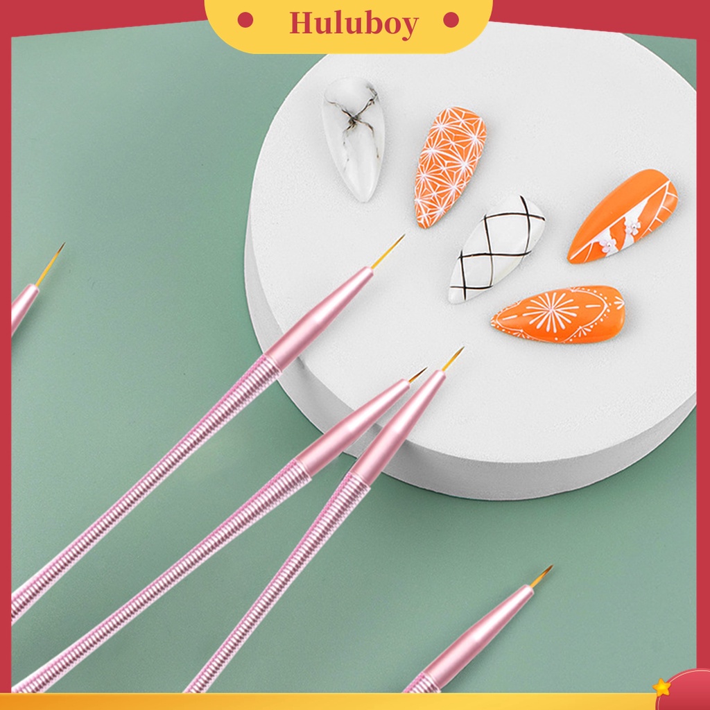 Huluboy Huluboy♡ 3 Pcs / Set Pena Menggambar Garis Ikan Mermaid Ultra Tipis Gagang Ergonomis Untuk Manicure