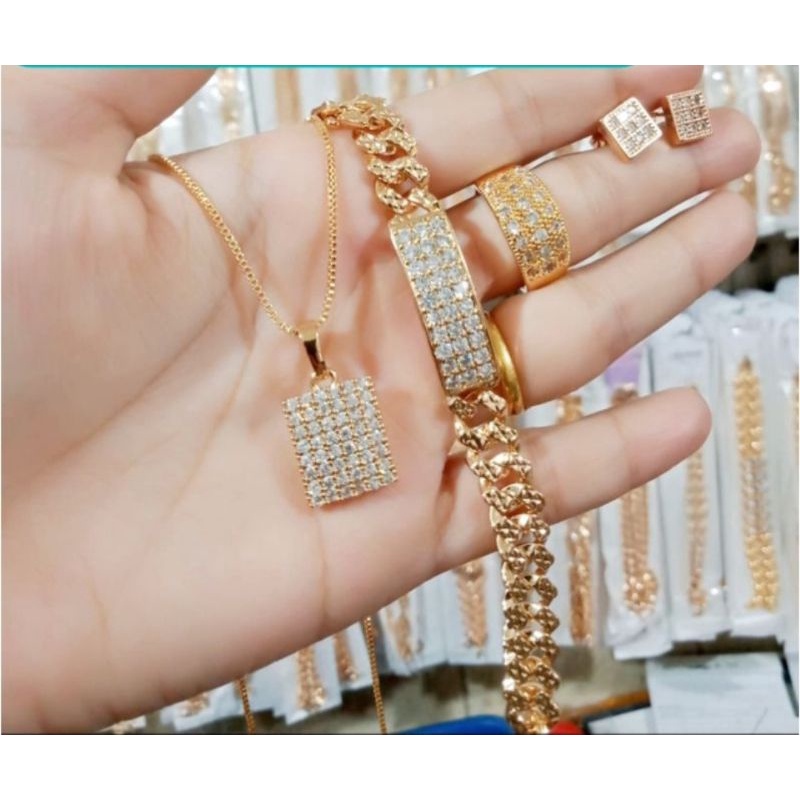 Set perhiasan xuping wanita dewasa lapis emas 24k aksesoris fashion