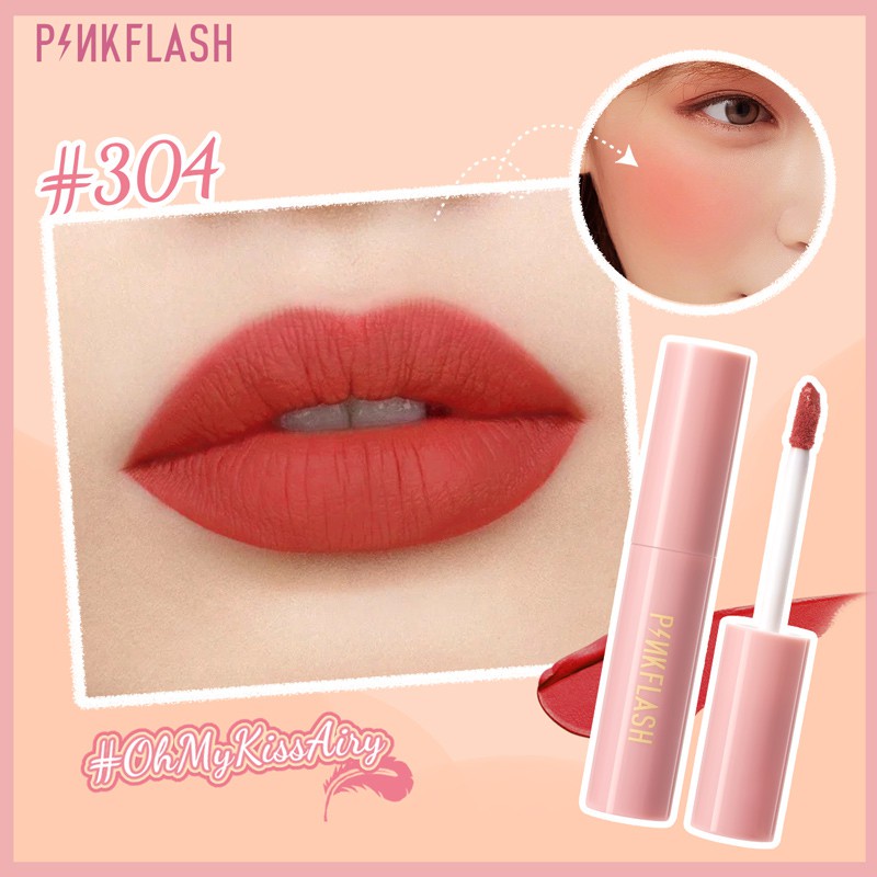 PINKFLASH OhMyKissAiry Kiss Air Matte Liquid Lipstick Lasting 8h Waterproof Lip &amp; Cheek Tint #304 Lipstick