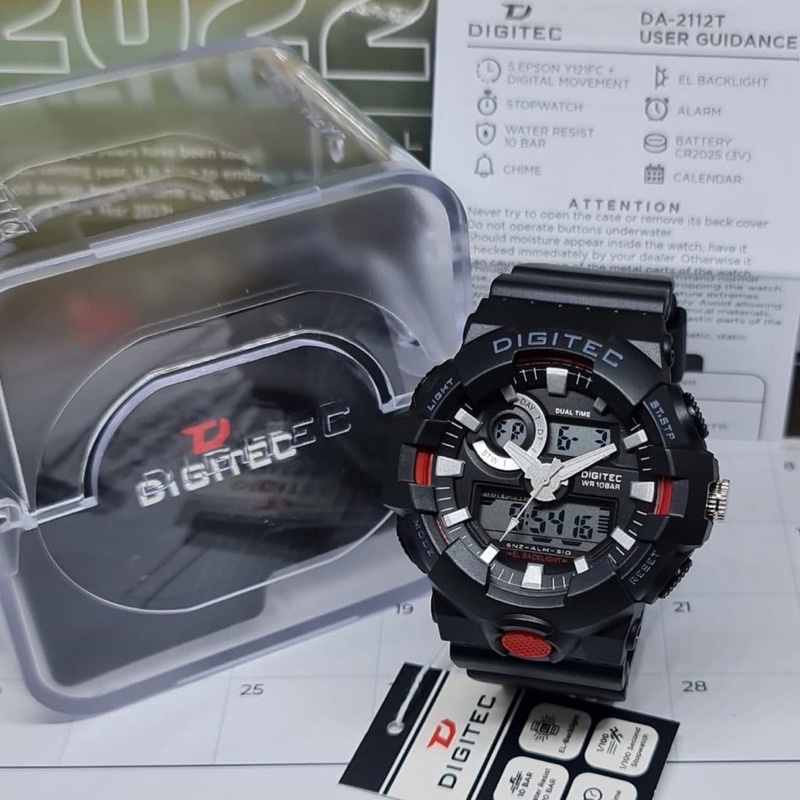 Jam Tangan Pria DIGITEC  DG 2112/2114 Original Water Resistant