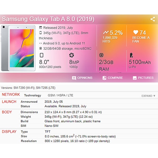 Kertas Film Pelindung Layar Untuk Samsung Galaxy Tab A 8.0 8.4 SM-P200 / P205 SM-T290 / T295 SM-T307U