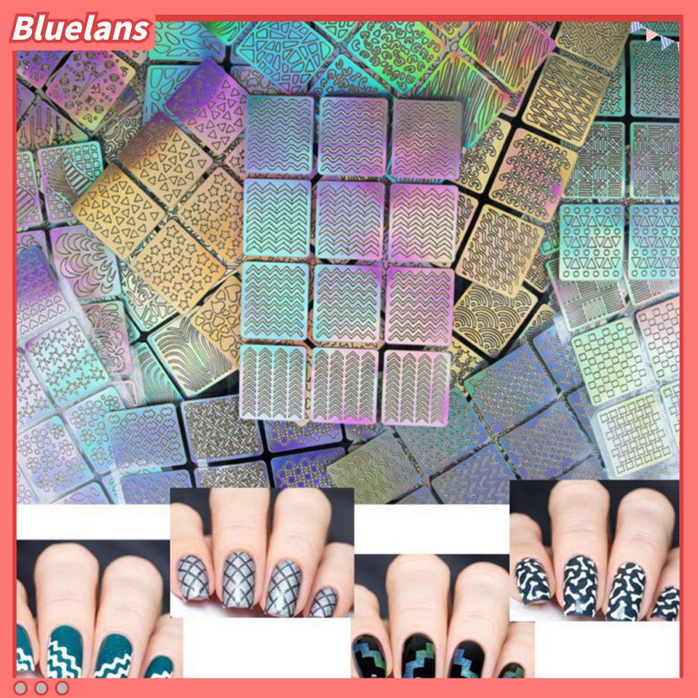 [Bayar Di Tempat][bluelans] 3 Lembar Stiker Nail Art Transfer Desain 3D untuk Manicure