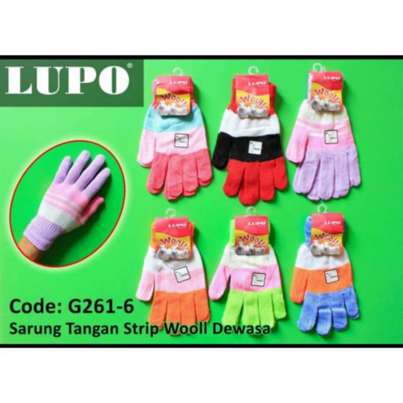 Sarung Tangan Rajut Motif Belang Polos Import Full Jari