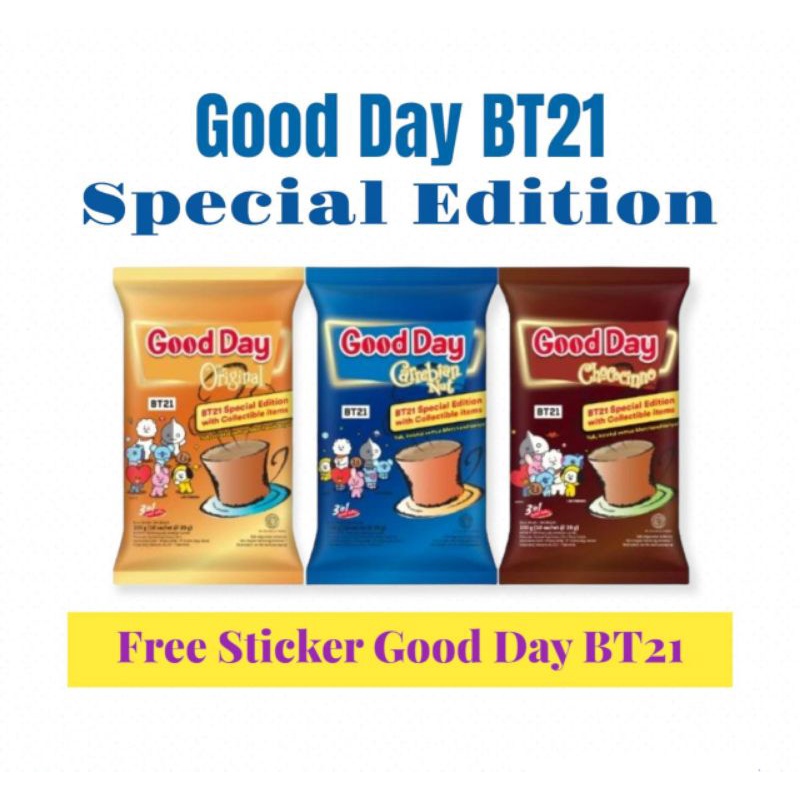 Kopi Good Day BT21 Special Edition Free Sticker BT21