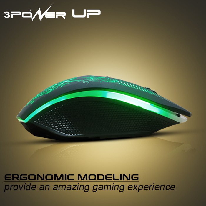 Mouse Gaming Power Up GM-300 RGB Light - Garansi 1 Tahun