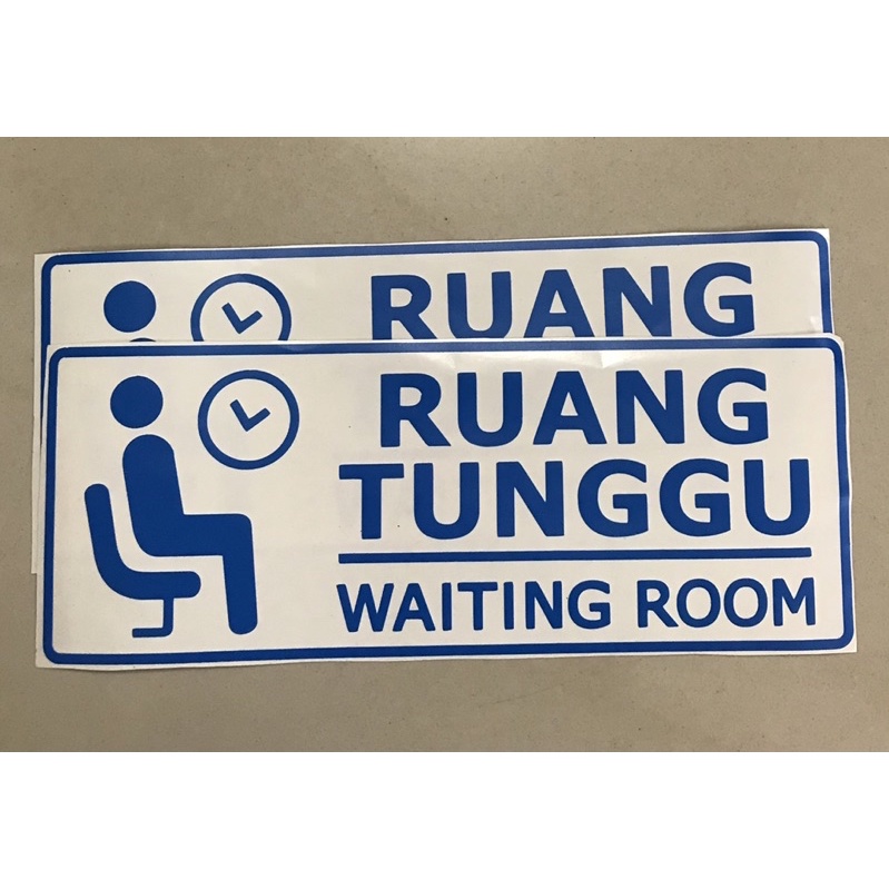 

Stikcer stiker sign petunjuk tanda ruang tunggu waiting room