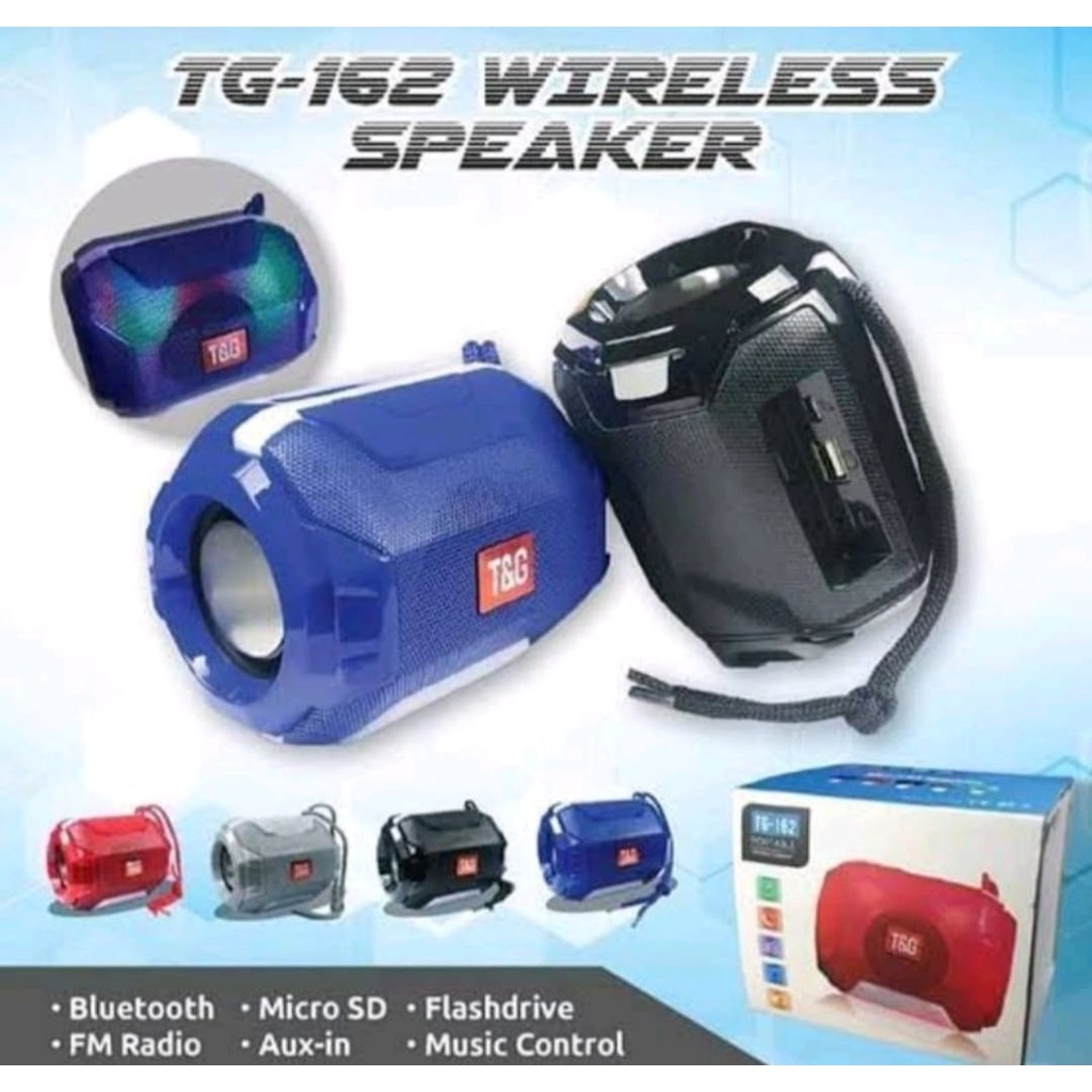 Speaker Bluetooth TG162 Speaker Portable Wireless TG 162 / Speaker Bluetooth TG162 Wireless Lampu LED Mini Speaker Mini Super Bass TG 162 Speaker Aktif