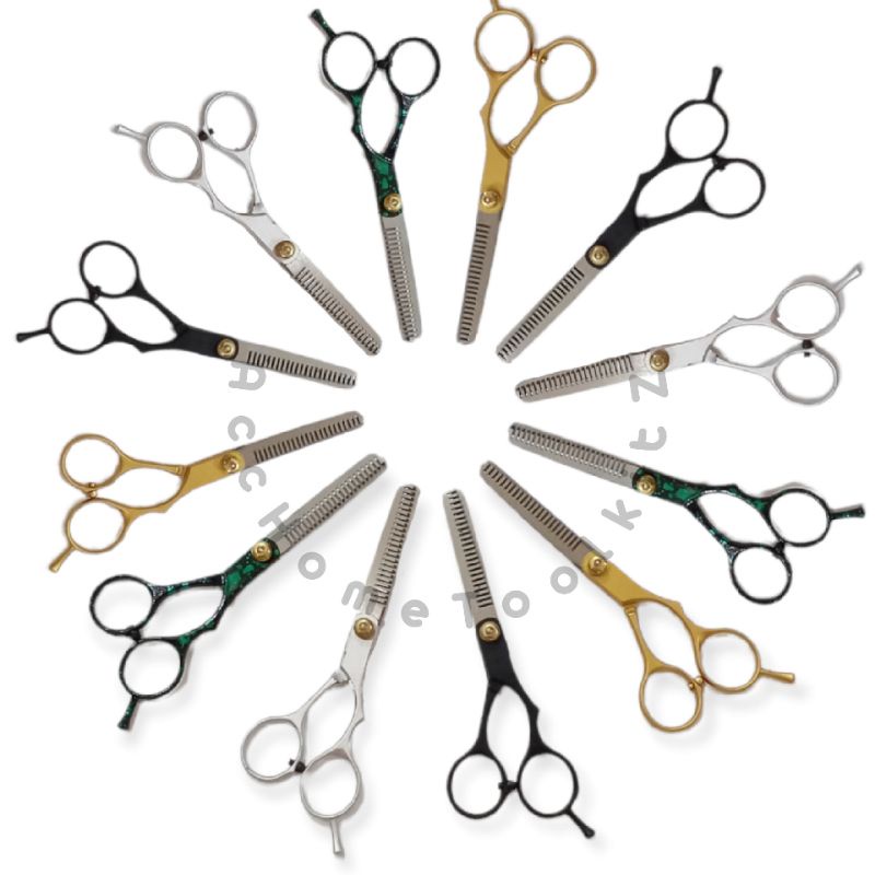 Gunting Rambut sasak Gerigi Stylish Stainless Steel Scissors / Gunting Potong Rambut Penipis / Zigzag / Shaggy