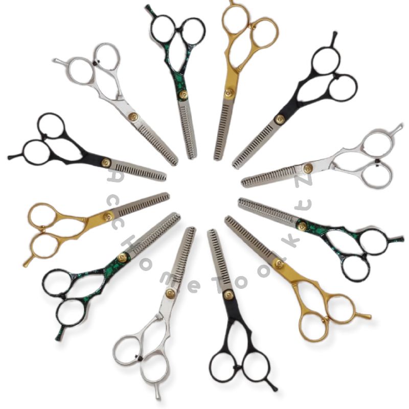 Gunting Rambut sasak Gerigi Stylish Stainless Steel Scissors / Gunting Potong Rambut Penipis / Zigzag / Shaggy