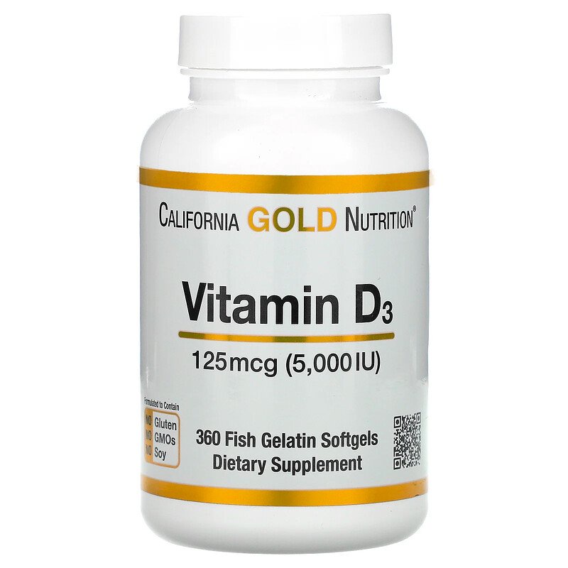 Vitamin D3 5000 IU California Gold Nutrition (HALAL)