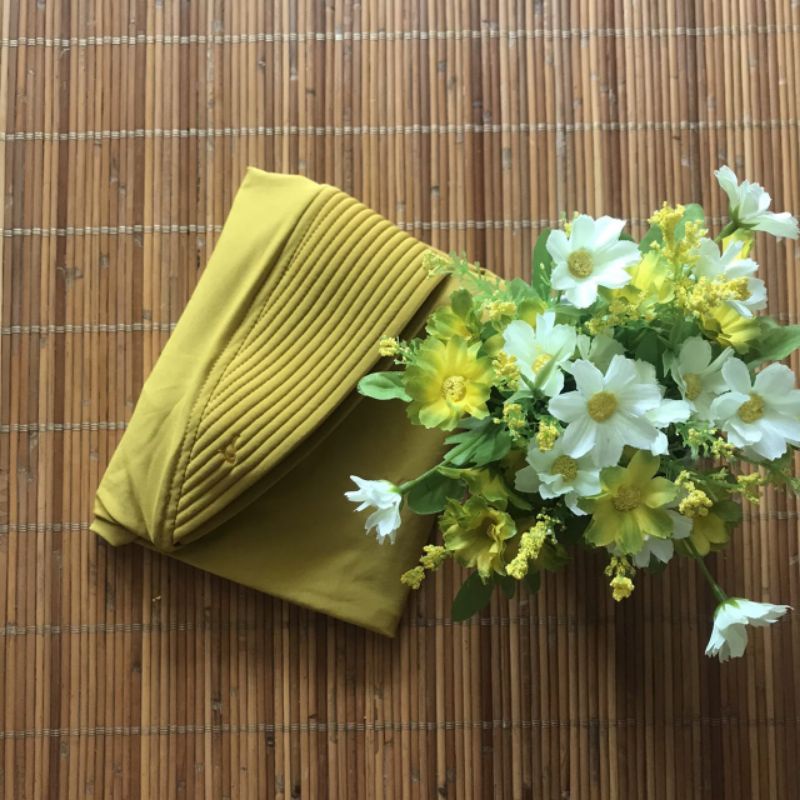 hijab instan oval jersey  / kerudung oval / bergo instan jersey tutup dada-Lemon