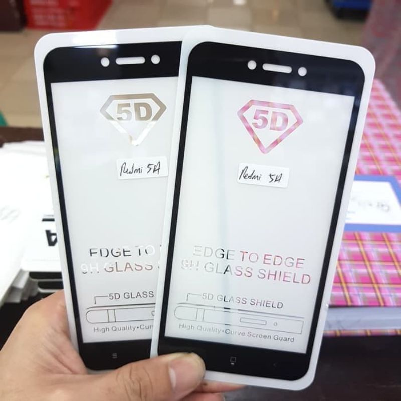 Tempered Glass Xiaomi Redmi Note 5A Full Cover Warna 5D / 6D / 9D  - Hitam