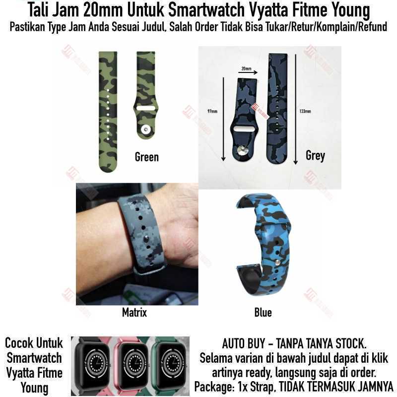 RMY Watch Strap Vyatta Fitme Young - Tali Jam 20mm Camo Army Rubber Silikon