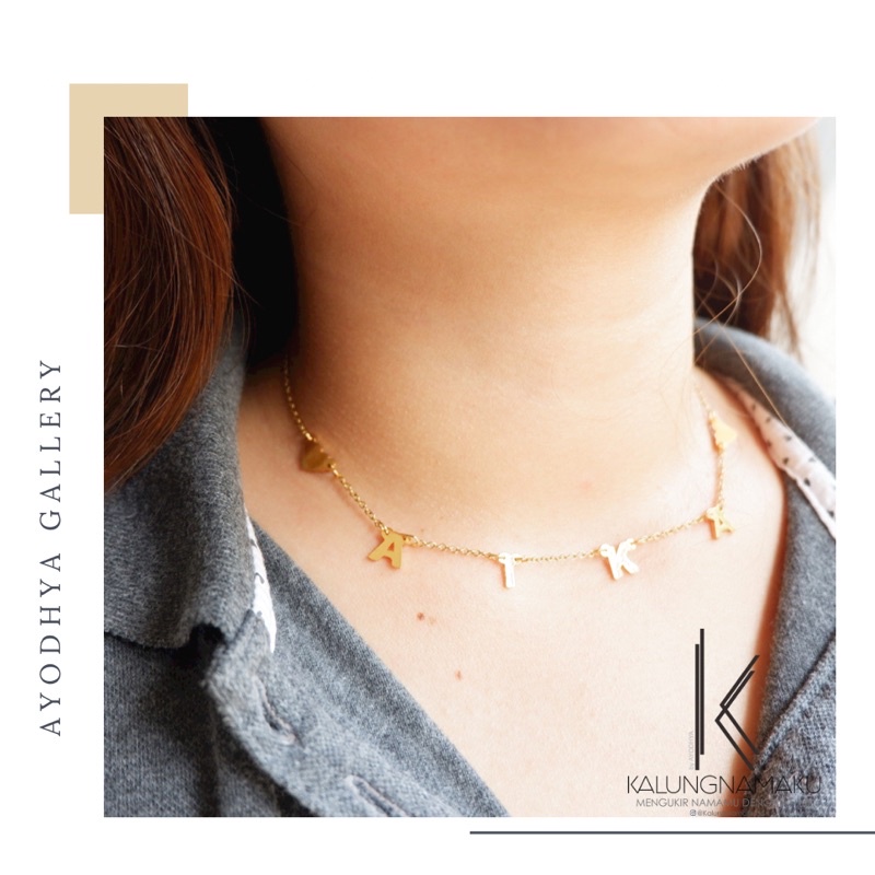 Kalung Nama Rumbai Gold Lapis Emas