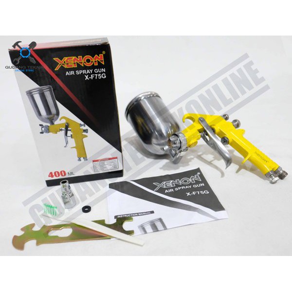 Air Spray Gun F 75G Xenon - Alat Semprot Cat Xenon F75G Tabung Atas 400cc