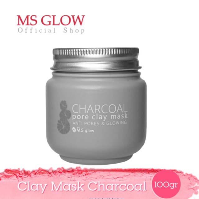 MS glow Clay mask Charcoal masker wajah