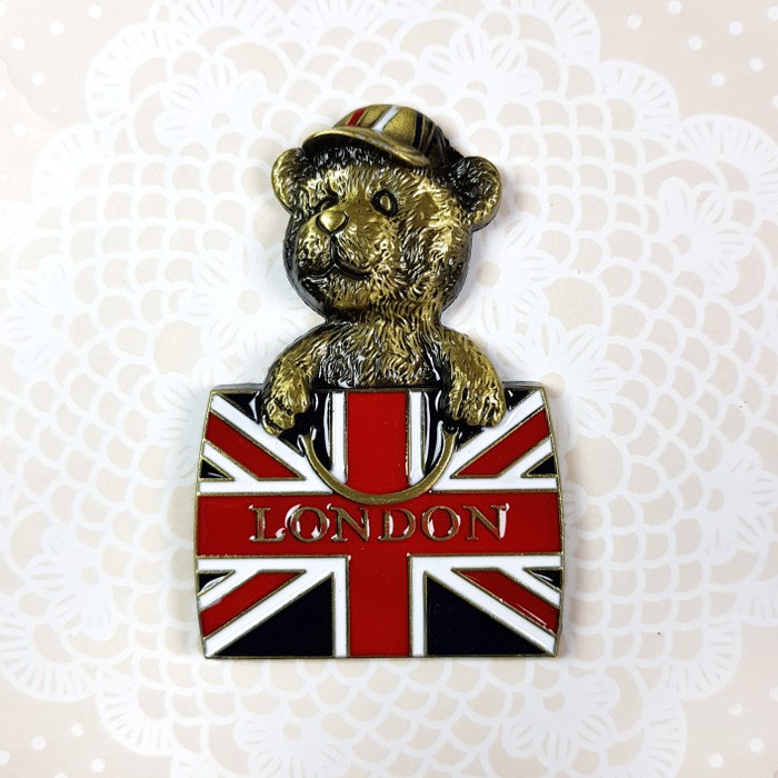 Mantul Souvenir Mancanegara | Magnet Kulkas | Magnet London Besi D Teddy Bear
