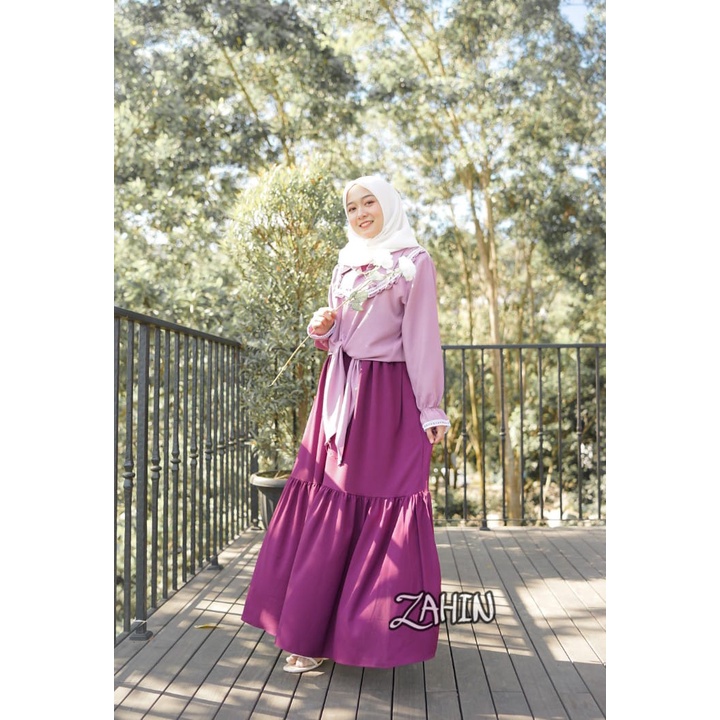 GAMIS raisa zahin ori dress set outherTERBARU itycrepe modis modern hits casual ootd muslimah fashion style