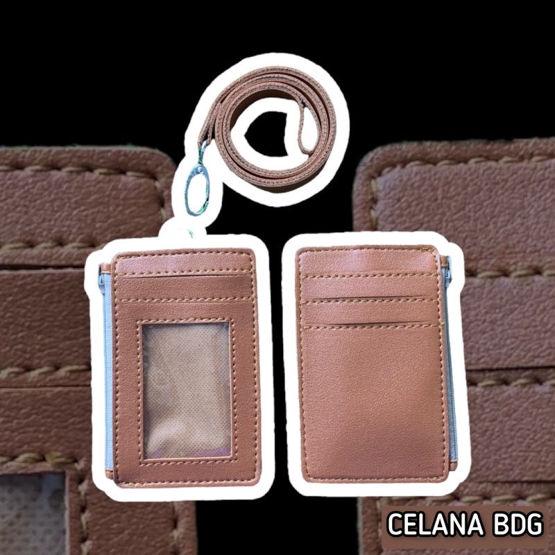 

NAME TAG ZIPPER KULIT - ID CARD HOLDER PU - CARD HOLDER ZIPPER - GANTUNGAN ID CARD KULIT SLETING SAMPING UNISEX