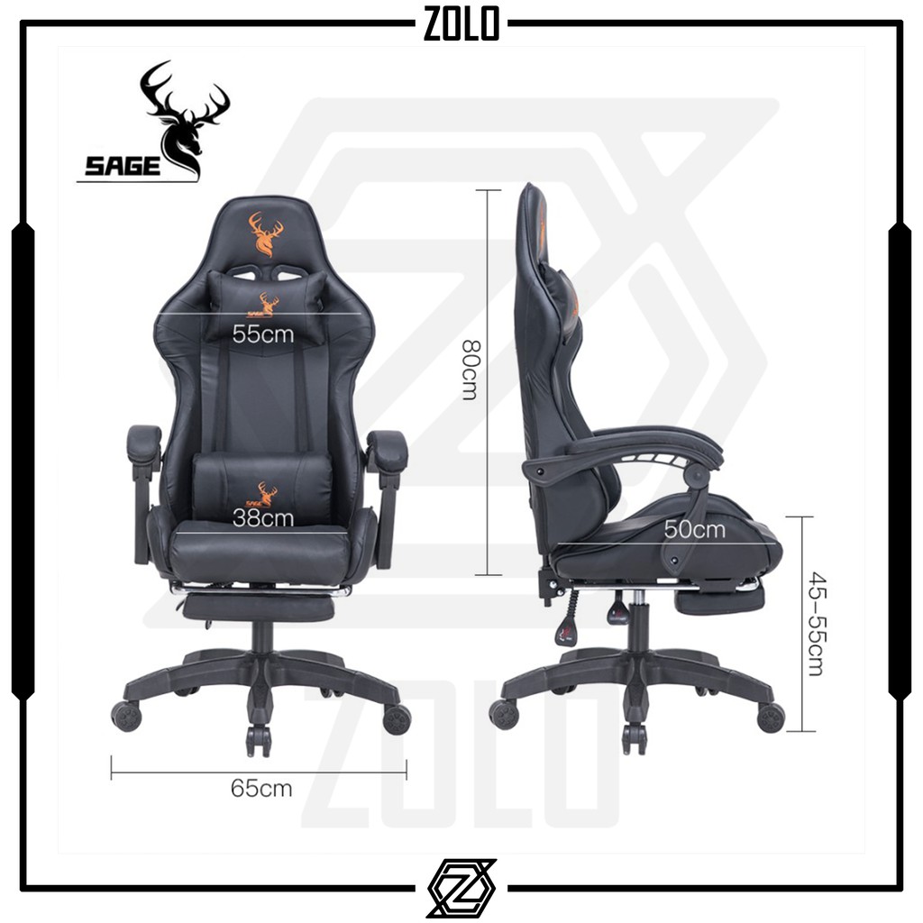 [Grab/Gojek] Kursi Gaming Sage SG168 / Sage SG 168 Best Value Budget Gaming Chair With Footrest