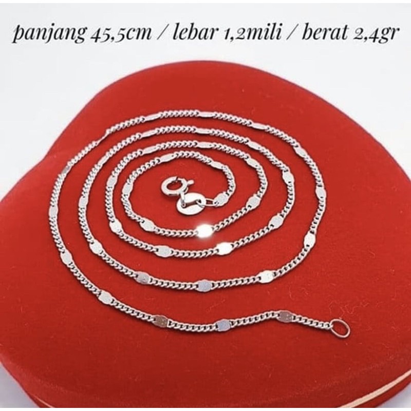 Kalung kombinasi plat rantai kalung pria kalung wanita kalung perak 925 lapis emas putih
