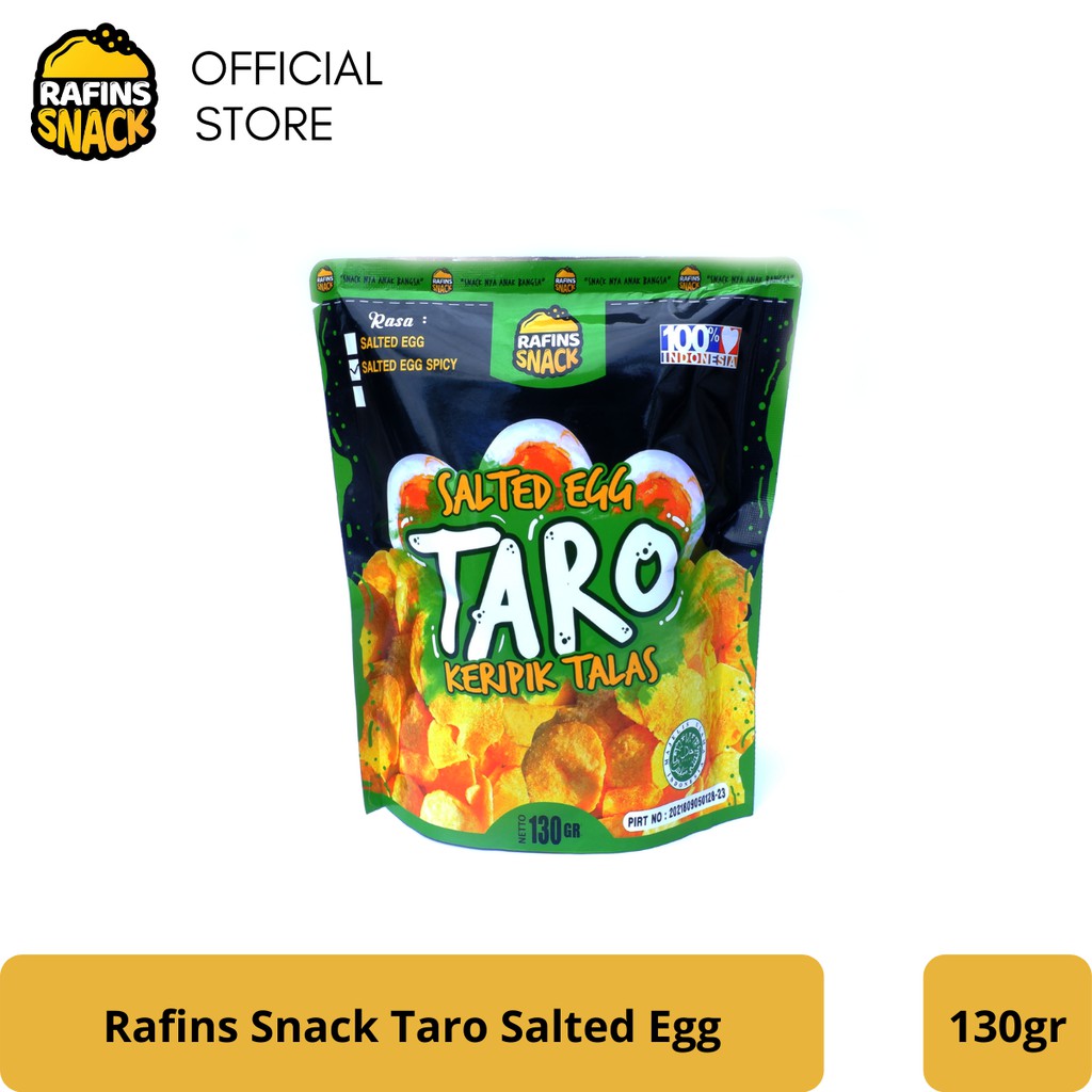 

Rafins Snack Keripik Talas TARO SALTED EGG 130gr Cemilan Jajanan Makanan Ringan Snacks Kerupuk Keripik Kering Krispy