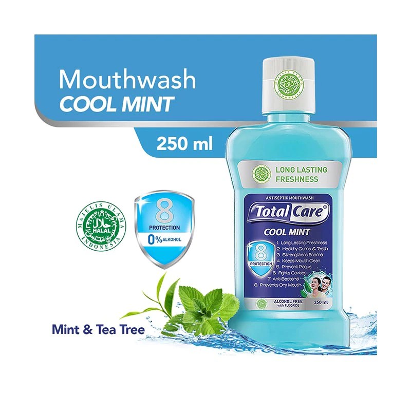 Total Care Mouthwash Cool Mint 250 ML_TotalCare Biru CoolMint 250ML