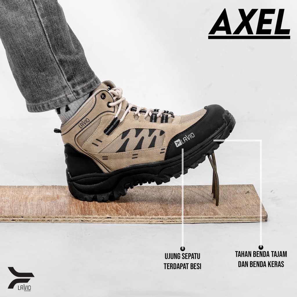 Sepatu Safety Pria Ujung Besi Original Lavio Axel Sefty Proyek Septi Kerja