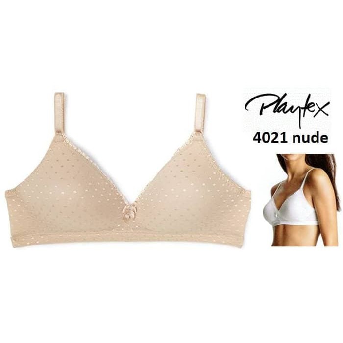 ready bra playtex cut label 4021 nonwire color nude mesh flocking