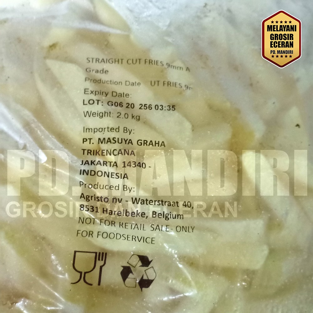 

KENTANG BEKU STRAIGHT CUT 2,5 KG 7 MM FRENCH FRIES