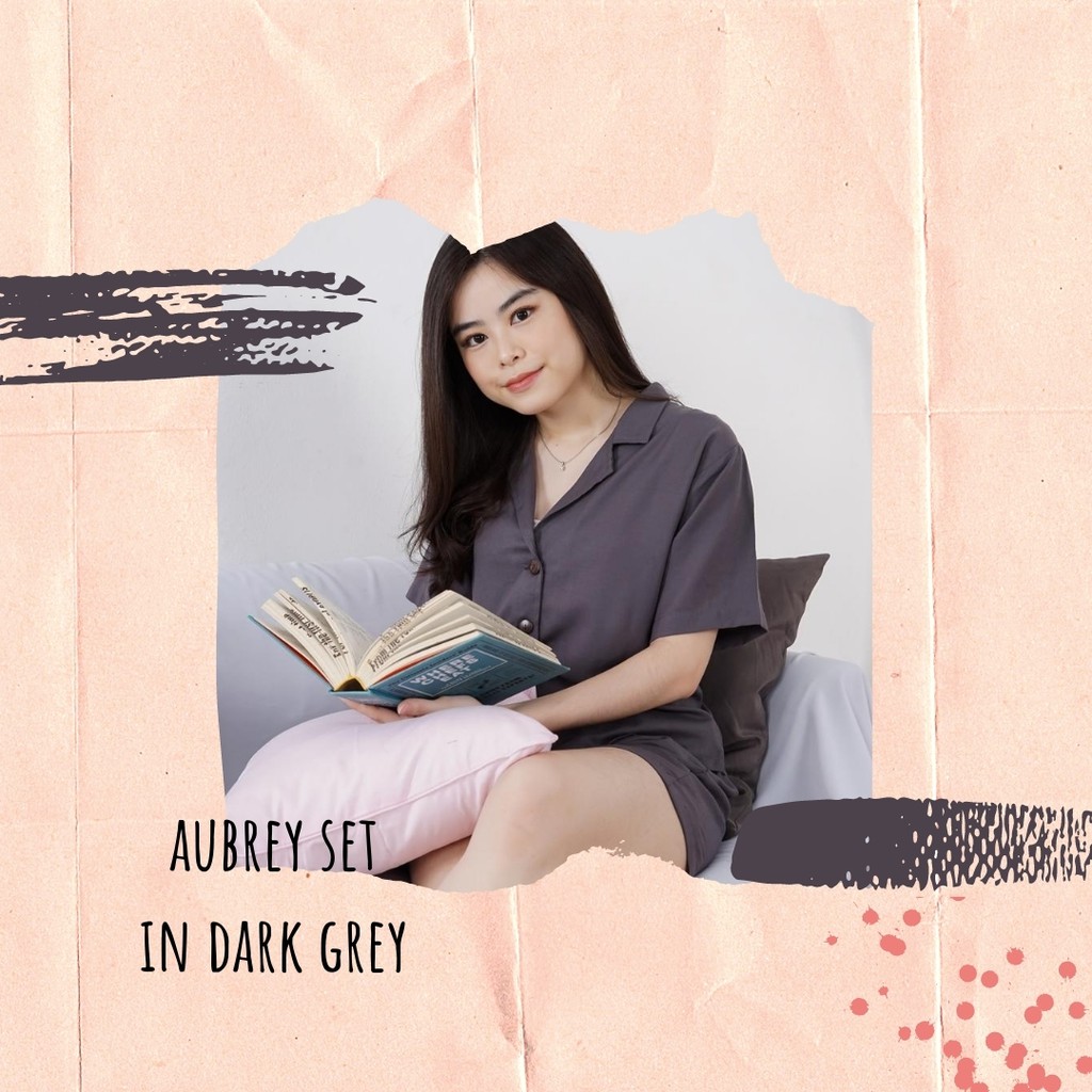 AUBREY SET - PIYAMA WANITA RAYON HOMEWEAR CELANA PENDEK TANGAN PENDEK