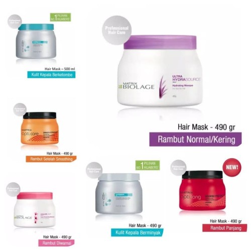 ❤ jselectiv ❤ MATRIX BIOLAGE Hair Mask / Masker Rambut Colorlast (Diwarnai) | Hydrasource (Kering) | Fiberstrong (Rapuh Rusak) | Repair Inside (Sangat Rusak) | Cool Mint (Berminyak) | Complete (Ketombe) | Smoothproof (Anti Megar)