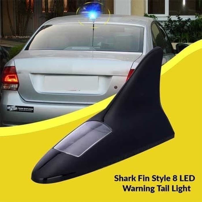 BAROKAH GAMIS SPOILER CAR WING MOBIL SHARK FIN LED LAMPU TENAGA SURYA SOLAR RECHARGE