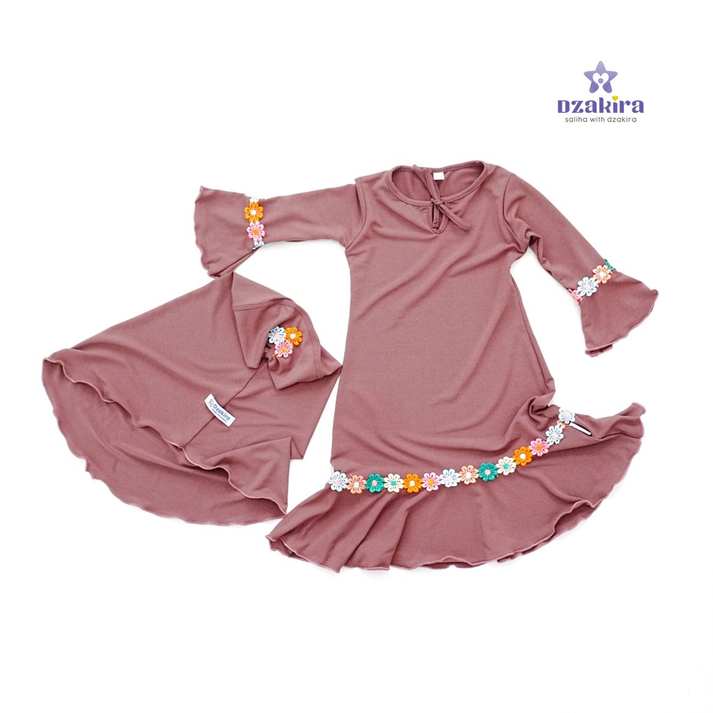 GAMIS BAYI 0-2thn RENDA BUNGA MELATI PELANGI KANAYA PLUM JERSEY TWIST PREMIUM ORIGINAL by DZAKIRA