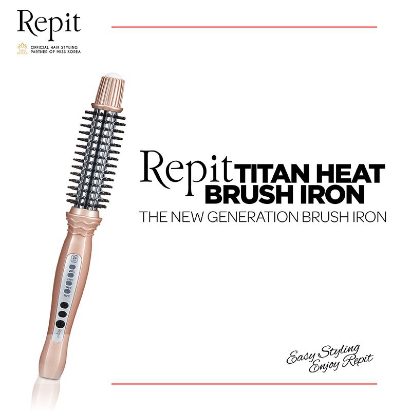 REPIT TITAN HEAT BRUSH IRON Catokan Pengeriting rambut Repit 24mm/28mm